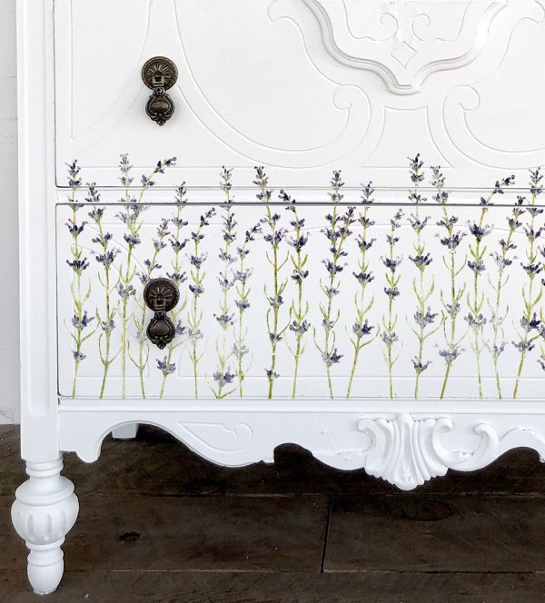 Painterly mockup on iod dresser Painterly Florals Transfer