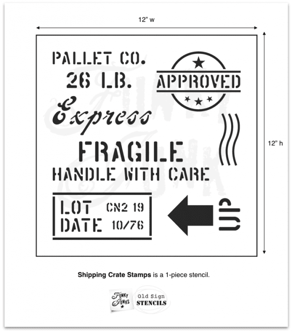 shipping crate stamp stencil