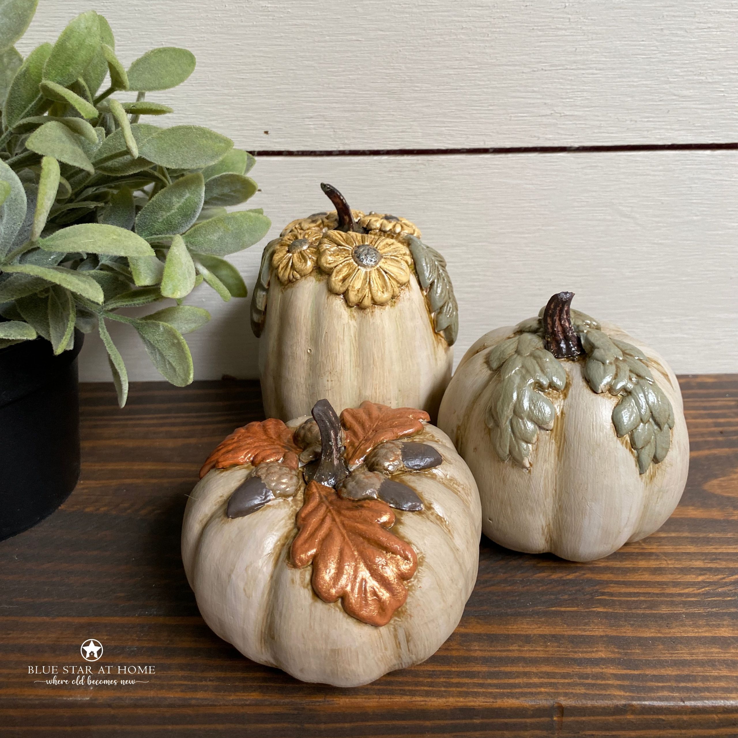 mini embellished pumpkins