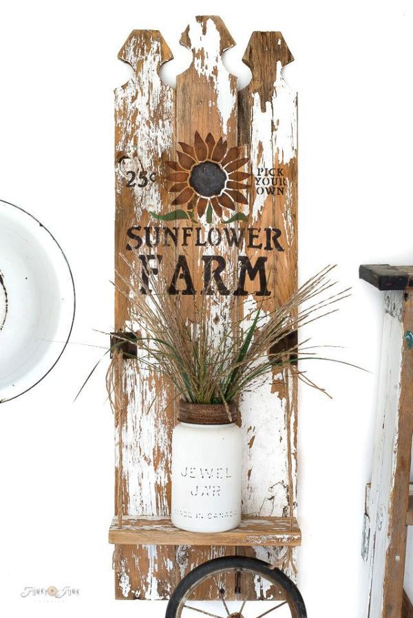 2021Sunflowerfarmfallshelfstencils Sunflower Farm Stencil