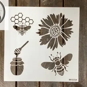 bees and honey stencil