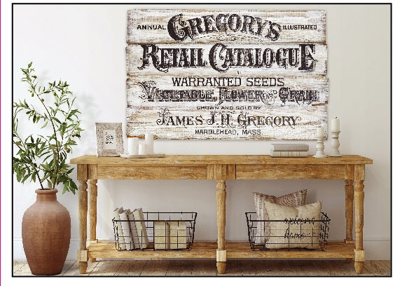 Gregory sign Gregory's Catalog Paint Inlay