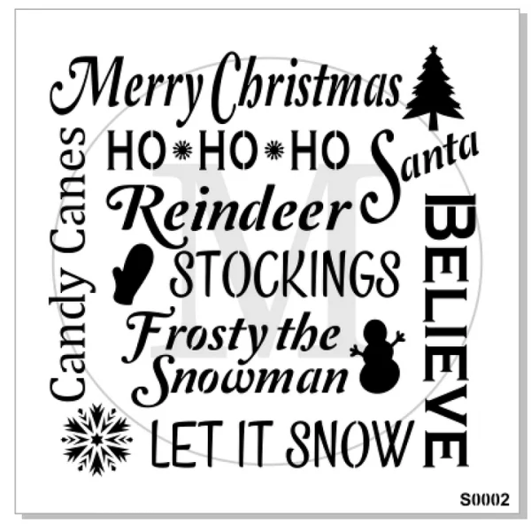 Christmas Sayings Stencil