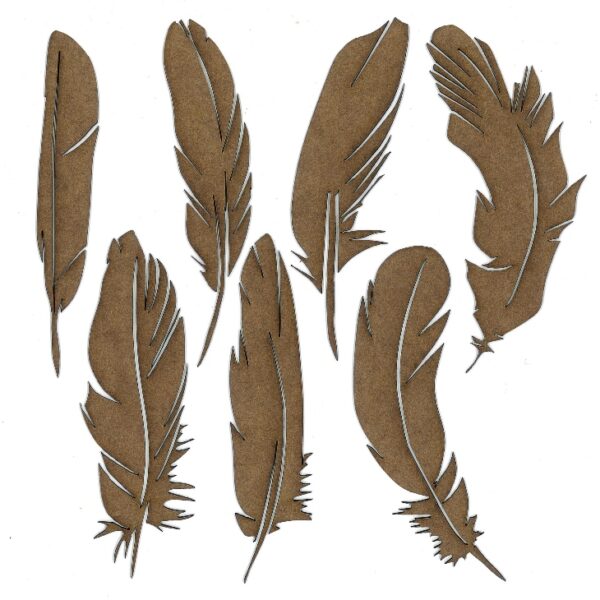 wood feather appliques