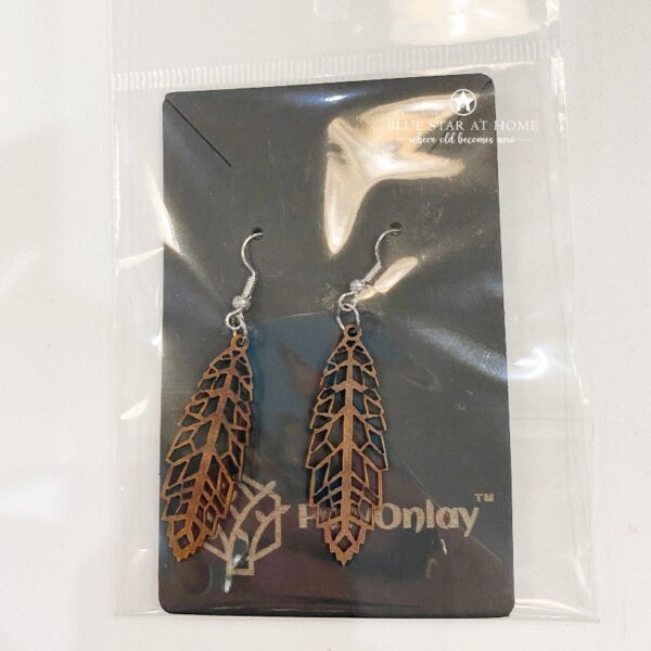 blue star feather package Polyonlay Earrings