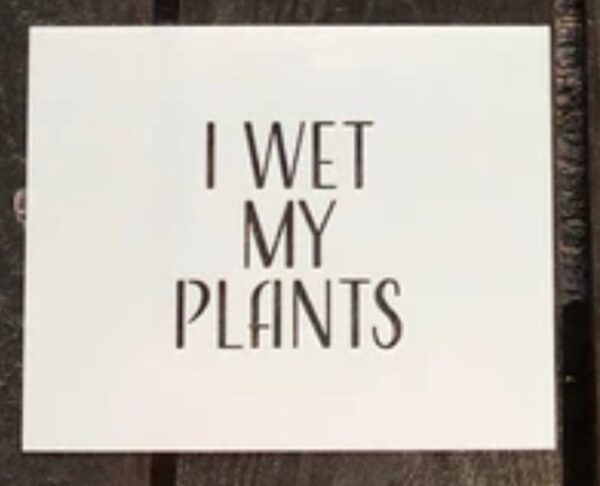 I wet my plants stencil