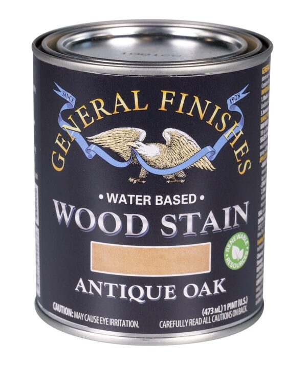 gf product WATER BASED WOOD STAIN antique oak PINT CLOSED 1000PX general finishes 20210504 General Finishes Water Based Stain