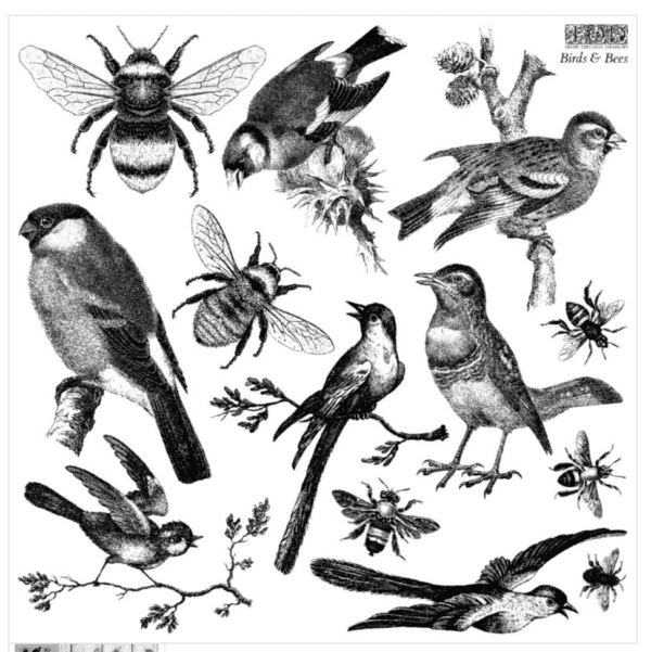 Birds and bees IOD Stamp