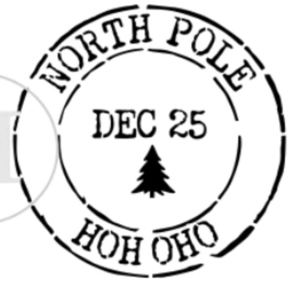 North Pole Postal Stamp stencil