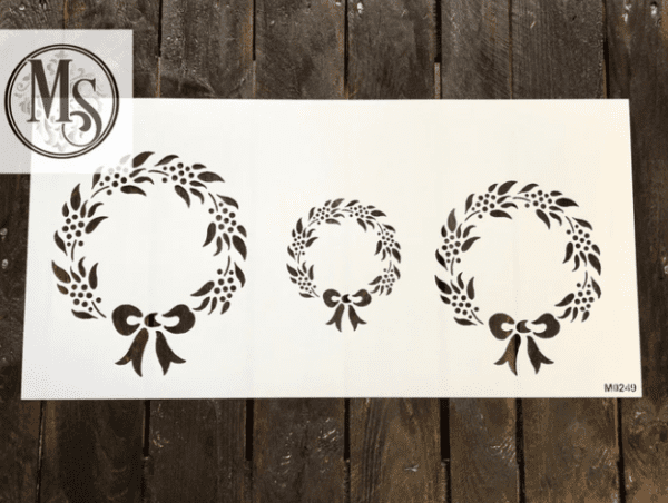 Christmas wreaths stencil