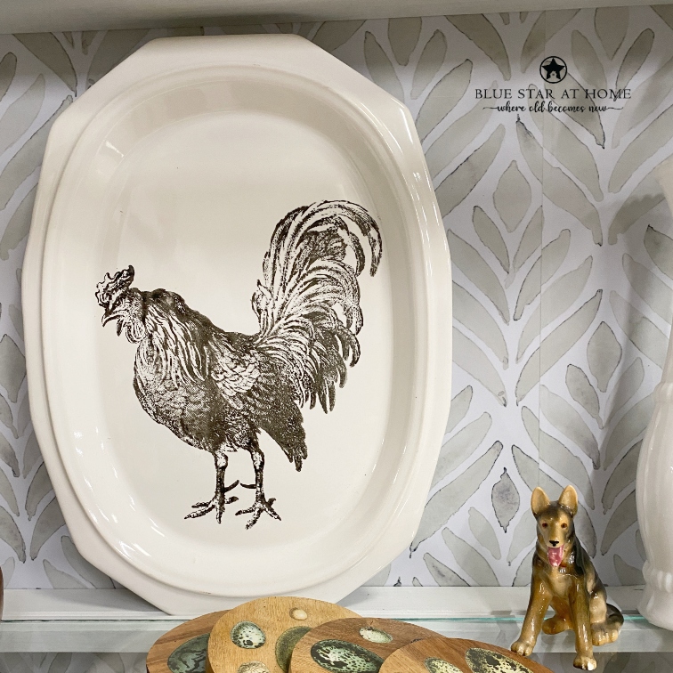 La Campagna rooster stamped on platter