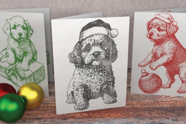 wIOD STA PUP Packaging Christmas Pups IOD Stamp