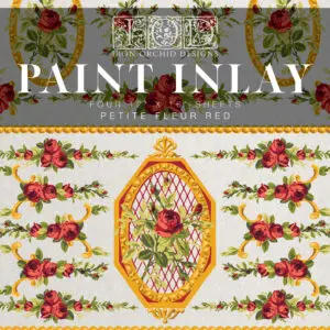 Petite Fleur Red IOD paint inlay