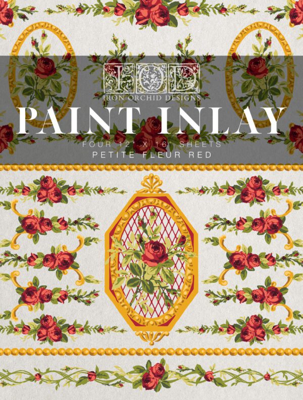 Petite Fleur Red IOD paint inlay