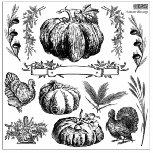 Autumn Blessings IOD Stamp